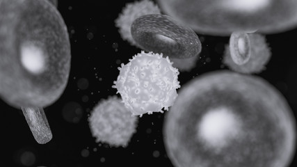 Wall Mural - creative 3d render of blood cells background