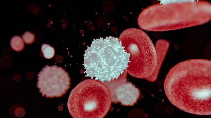 Wall Mural - creative 3d render of blood cells background