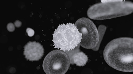 Wall Mural - creative 3d render of blood cells background