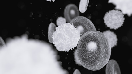 Wall Mural - creative 3d render of blood cells background