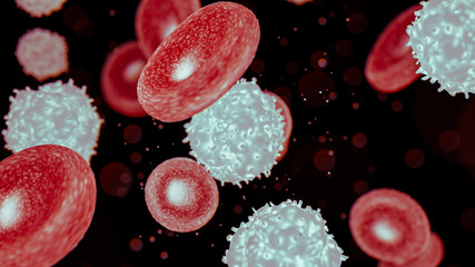 Wall Mural - creative 3d render of blood cells background