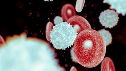 Wall Mural - creative 3d render of blood cells background