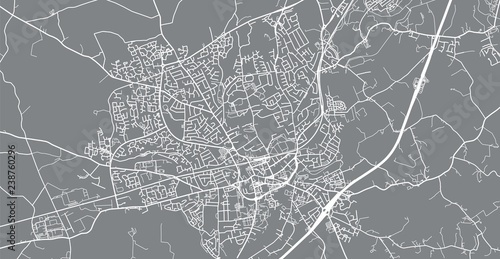 Urban vector city map of Lisburn, Ireland Poster Mural XXL