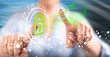 © thodonal - Woman touching a digital security concept