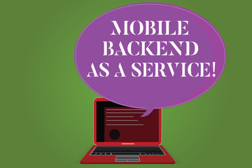 word writing text mobile backend as a service. business concept for mbaas link web and mobile apps t
