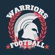 t-shirt football emblem with laurel wreath, t-shirt sports