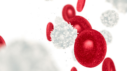 Wall Mural - creative 3d render of blood cells background