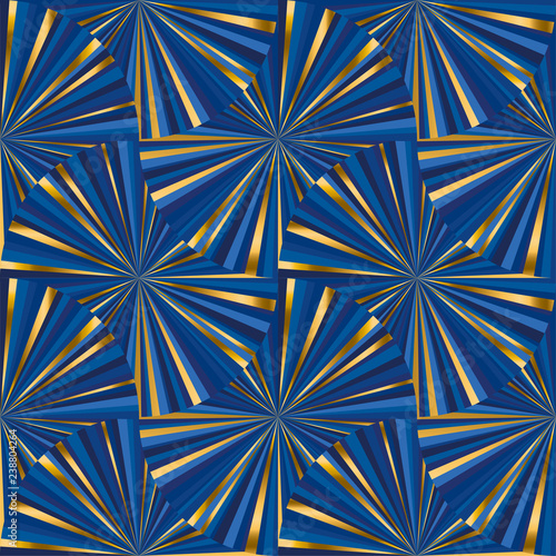 Abstract geometric blue and...