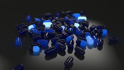 energy capsules glowing in the dark
