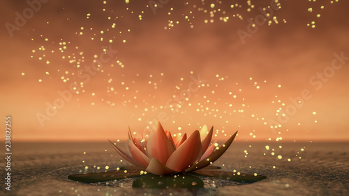 Canvastavla  a lotus flower good for relaxation(3d rendering)
