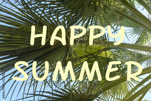 Fotografia Bright background with the inscription Happy Summer