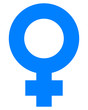 © visart - Female symbol icon - blue simple thick, isolated - vector