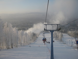 ski lift in mountains