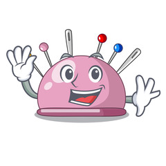 Poster - Waving pincushion with a character needles icon