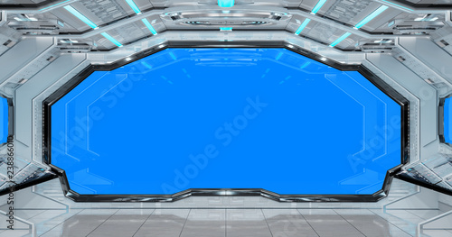 White Clean Spaceship Interior Background 3d Rendering Buy