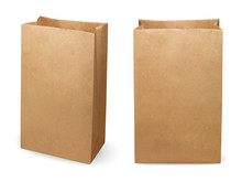 Brown Paper Bag Isolated On White Background