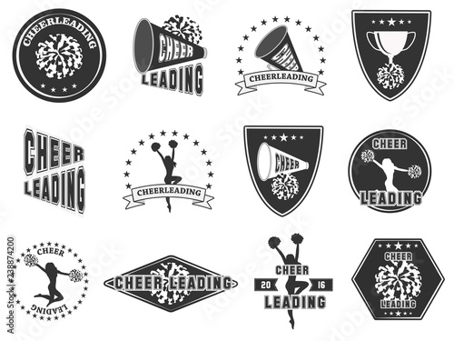 Cuadros en Lienzo Set of labels, logos for cheerleading