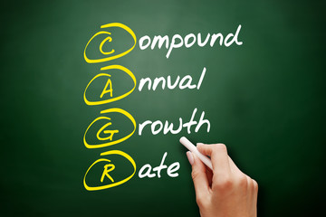 CAGR – Compound Annual Growth Rate acronym, business concept on blackboard