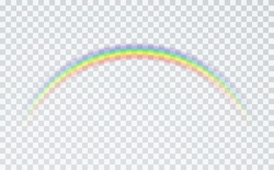 rainbow icon isolated on transparent background. spectrum fantasy pattern. vector realistic transluc