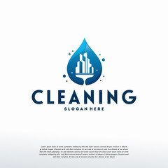 Wall Mural - Cleaning Service logo template concept, Clean Building  City Logo template, Logo symbol icon