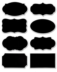 Wall Mural - set of black label with different shape isolated on white background.