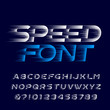 Speed alphabet font. Fast speed effect type letters and numbers. Stock vector typescript for your design. Easy color change.