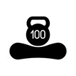 Maximum weight limit up to 100 kg glyph icon