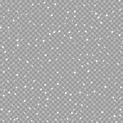 Wall Mural - seamless snowfall template isolated on transparent background. snow falling pattern. snowflakes rand