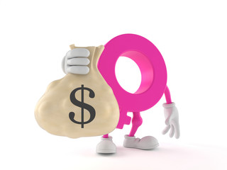 Poster - Female gender symbol character holding money bag