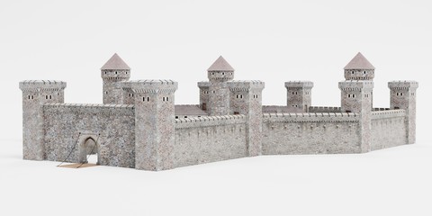 Poster - Realistic 3D Render of Medieval Castle