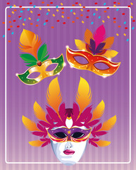 Sticker - Mari gras masks