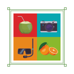 Poster - set of beach vacation icon