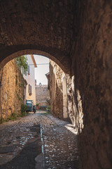 characteristic alley of Italian medieval village. Amelia, Umbria, Italy