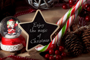 Poster - ornaments and text enjoy the magic of christmas