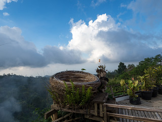 Wall Mural - Pointing view above Tamblingan lake, Bali island, Indonesia. November, 2018