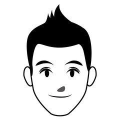 Sticker - cute man face cartoon