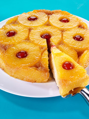 Canvas Print - PINEAPPLE UPSIDE DOWN CAKE             CLOSE UP FOOD IMAGE