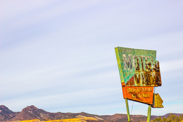 Vintage Rusted Motel Sign