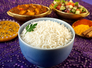 Wall Mural - WHITE BASMATI RICE INDIAN FOOD