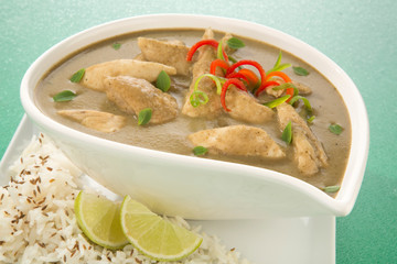 Canvas Print -         THAI GREEN CURRY     CLOSE UP FOOD IMAGE