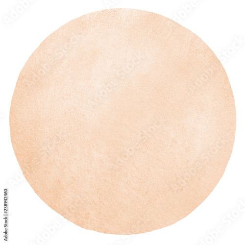 Natural Rose Beige Watercolor Round Background With Stains