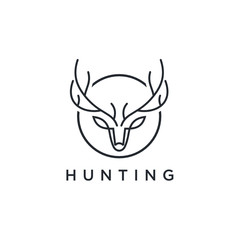 Aufkleber - outline deer line art logo vector icon - Vector