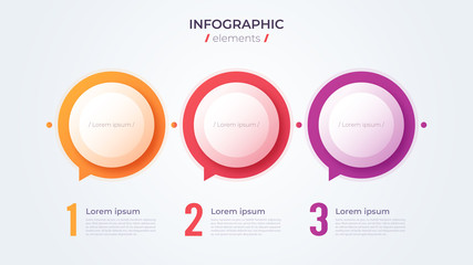 Minimalistic infographic concept with 3 options. Vector template