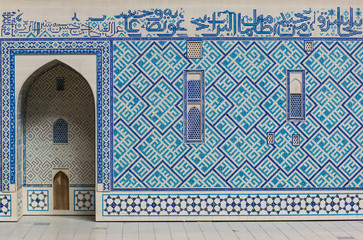 mosque wall with arabic pattern