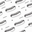 Seamless background with hot dog pattern 