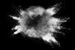 Leinwandbild Motiv White powder explosion on black background. 