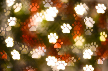 abstract animal paw print shape bokeh for background