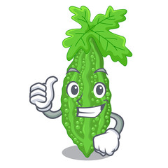 Poster - thumbs up bitter melon gourd on shape cartoon