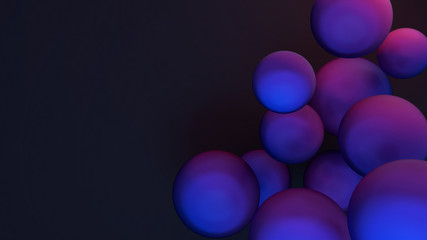 Wall Mural - 3d rendering picture of abstract purple balls background.