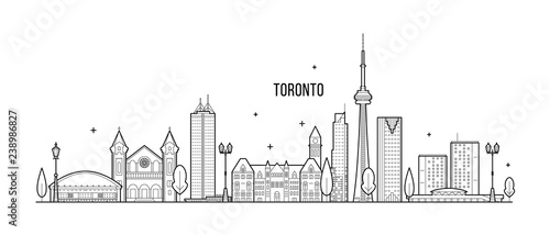 Toronto skyline Canada big city buildings vector Canvas Print